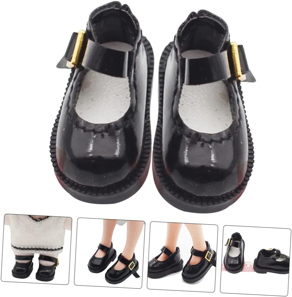 1 Pair Mini Doll Shoes of DIY Adornments for Dolls for Creative Play and Costumes Enhance Imagination with Cute Miniature Footwear Single Buckle Design