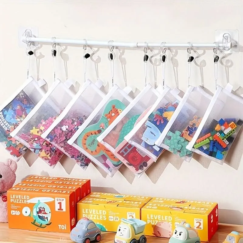 10-Pack Nylon Mesh Storage Bags with Zipper Closure