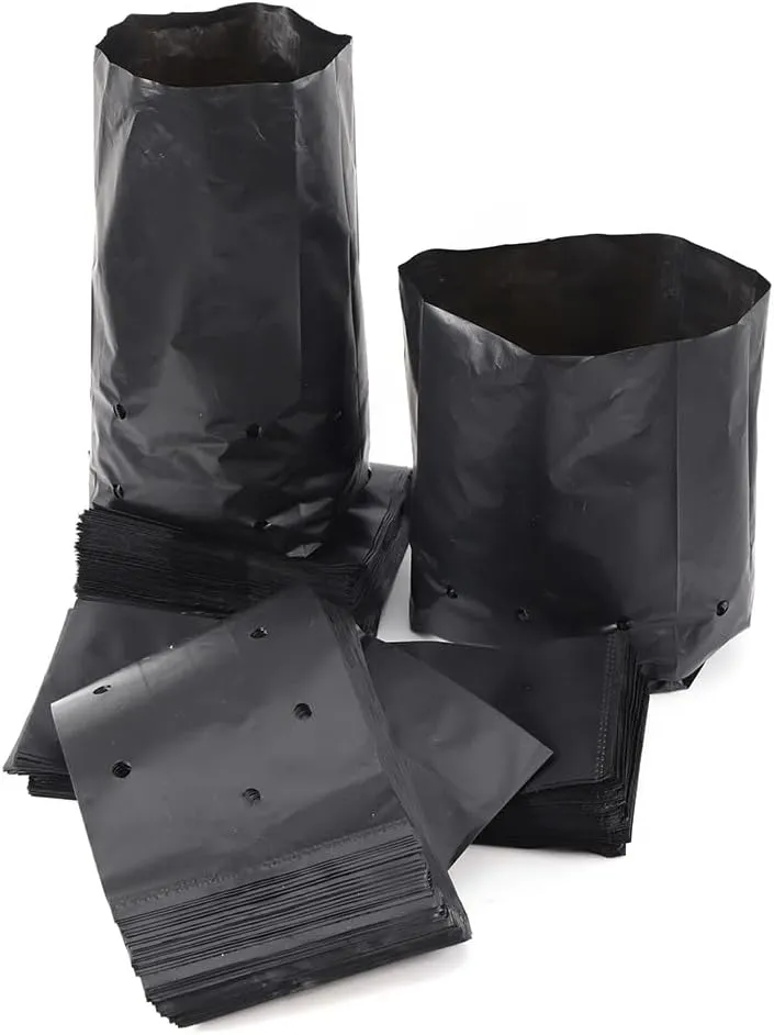100/200pcs Black Nursery Grow Bags, Thickened Plastic Nursery Bags, Gardening Seed Plant Bags, Plant Grow Bags with Pores(200pcs,14x15cm)