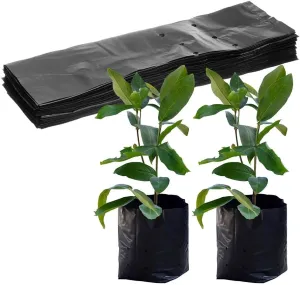 100/200pcs Black Nursery Grow Bags, Thickened Plastic Nursery Bags, Gardening Seed Plant Bags, Plant Grow Bags with Pores(200pcs,14x15cm)