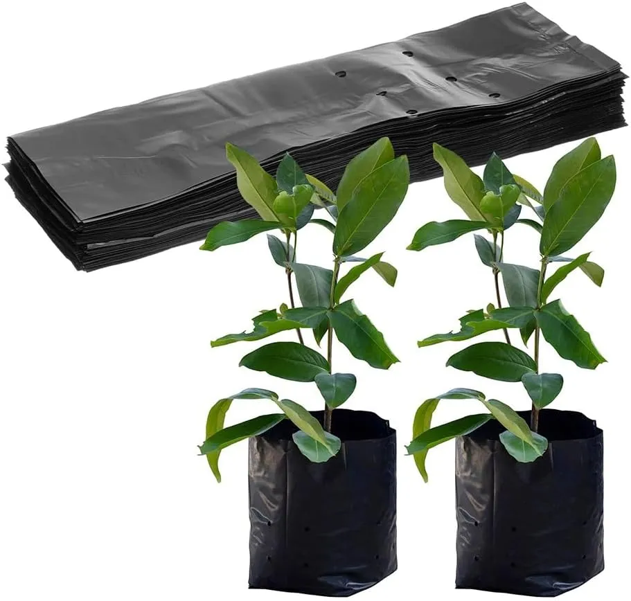 100/200pcs Black Nursery Grow Bags, Thickened Plastic Nursery Bags, Gardening Seed Plant Bags, Plant Grow Bags with Pores(200pcs,14x15cm)