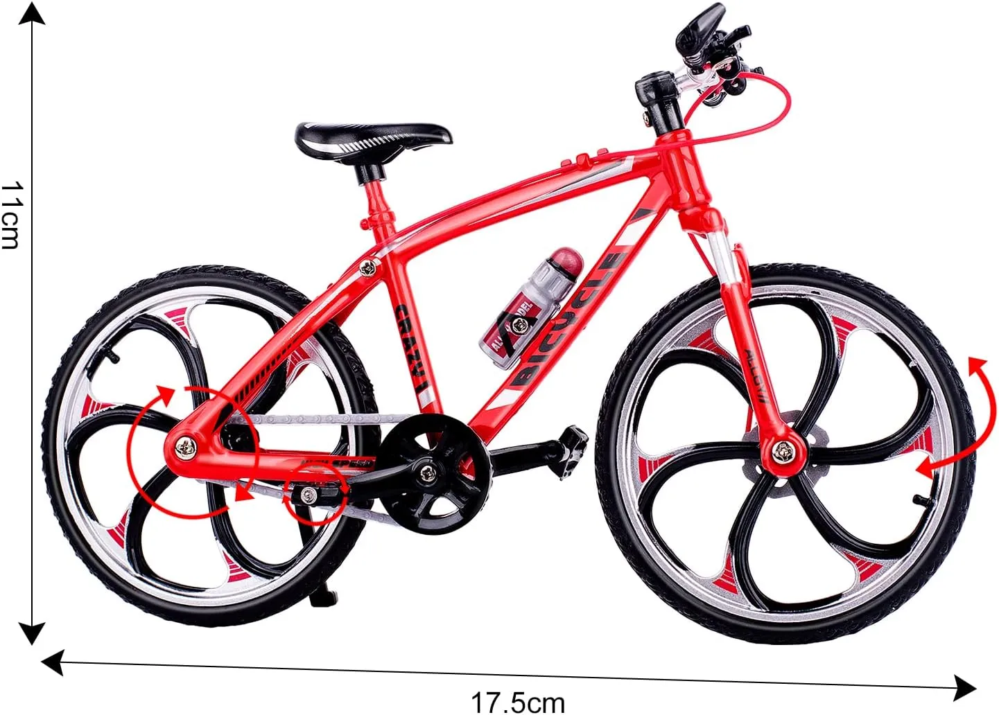 1:10 Scale Die-Cast Alloy Mini Mountain Bike Bicycle Model Toy Desktop Decoration Crafts for Cycling Lovers Bike Racers Athletes Children Boys and Girls
