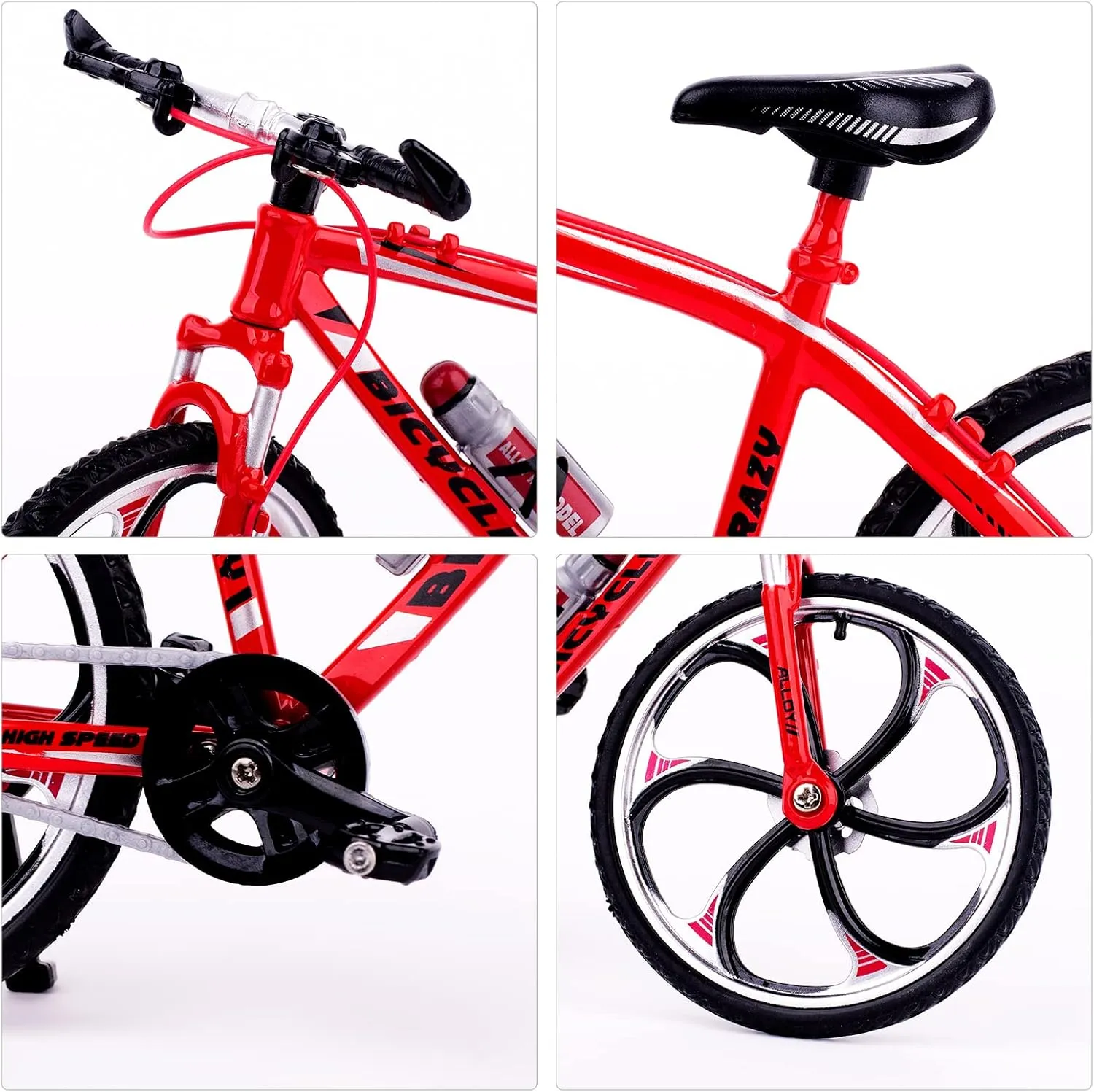 1:10 Scale Die-Cast Alloy Mini Mountain Bike Bicycle Model Toy Desktop Decoration Crafts for Cycling Lovers Bike Racers Athletes Children Boys and Girls