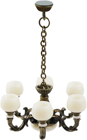 1:12 Dollhouse Ceiling Lamp Model, Miniature Chandelier Lamp, Mini Ceiling Lamp for Dollhouse (Bronze)