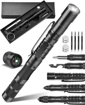 12 in 1 Tactical Pen Multitool Gifts for Men, Stocking Stuffers for Adult, Cool EDC Gear for Men - Christmas Birthday White Elephant Gifts for Dad, Husband, Boyfriend From Daughter Son Wife