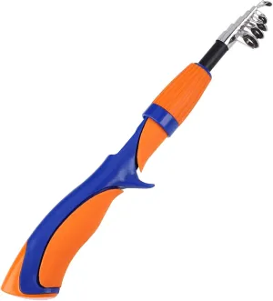 1.25m/1.6m Ice Fishing Rod and Closed Face Spinning Fishing Reel Combo Fishing Tackle Set Telescopic Rod for Child (Orange Rod)