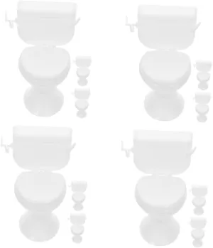 12pcs Miniature Doll House Toilet Realistic Bathroom Accessory for Dollhouses Cute Toilet Decor for -Landscapes and Photography Plastic Construction
