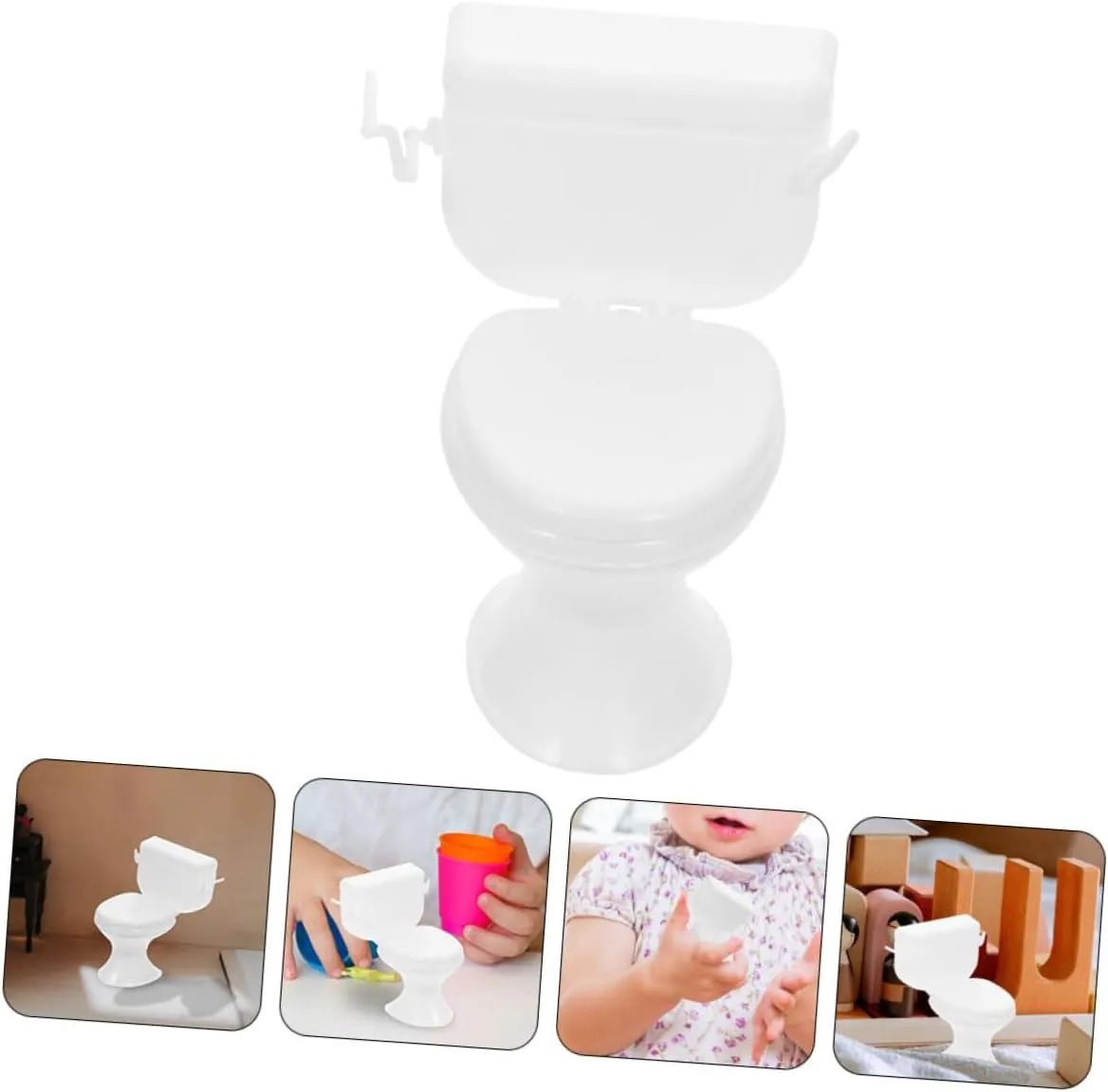 12pcs Miniature Doll House Toilet Realistic Bathroom Accessory for Dollhouses Cute Toilet Decor for -Landscapes and Photography Plastic Construction