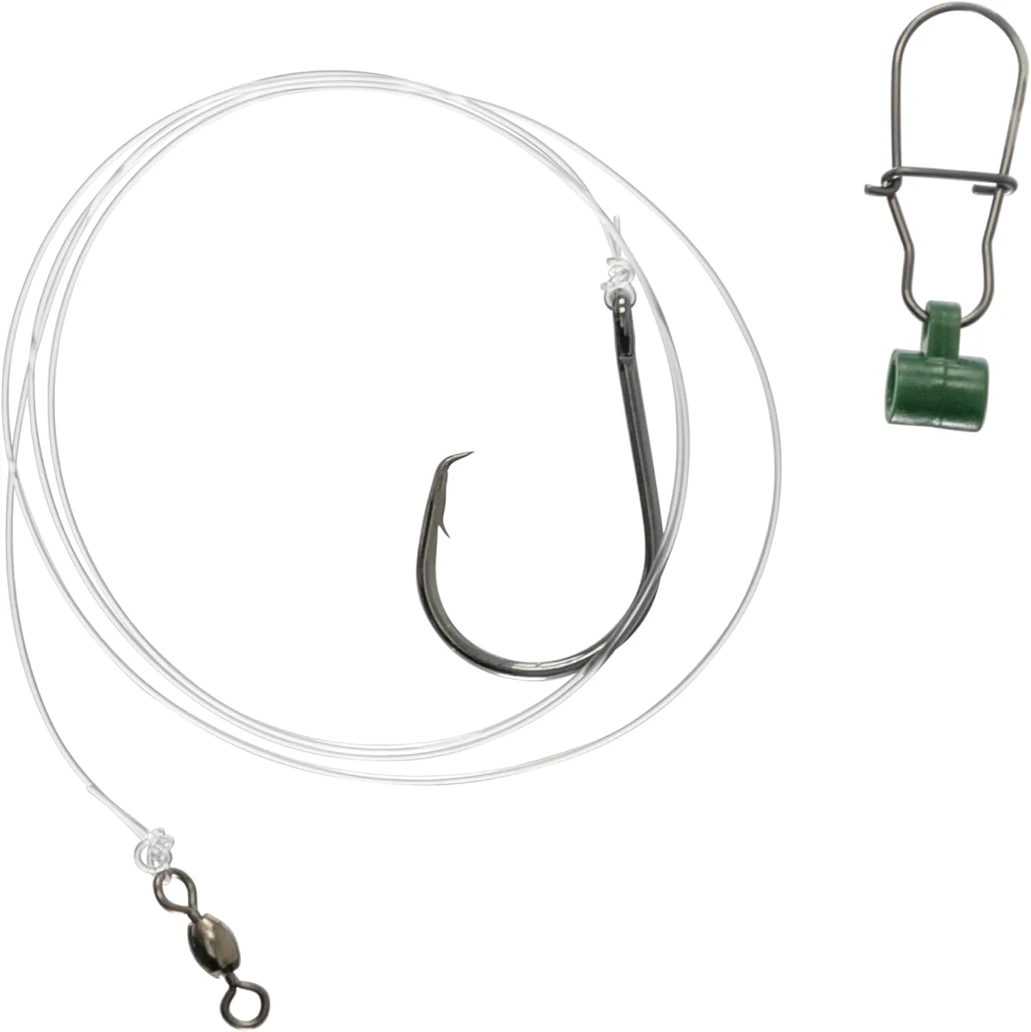 1,5 & 10-Pack Slider Rig 6/0 Circle Hook for Striped Bass - Uncle Mo's Tackle Saltwater Fishing Gear - Robust Slider, 4ft 60lb Monofilament Leader for Surf, Beach & Boat Fishing