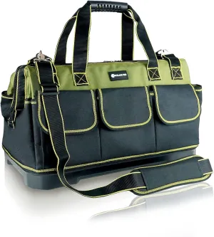 15 Inch Canvas Wide Mouth Tool Bag, Heavy Duty Tool Bag Organizer Bag for Men Women, with Waterproof Strong Molded Base, Suitable for Construction Site Electrician