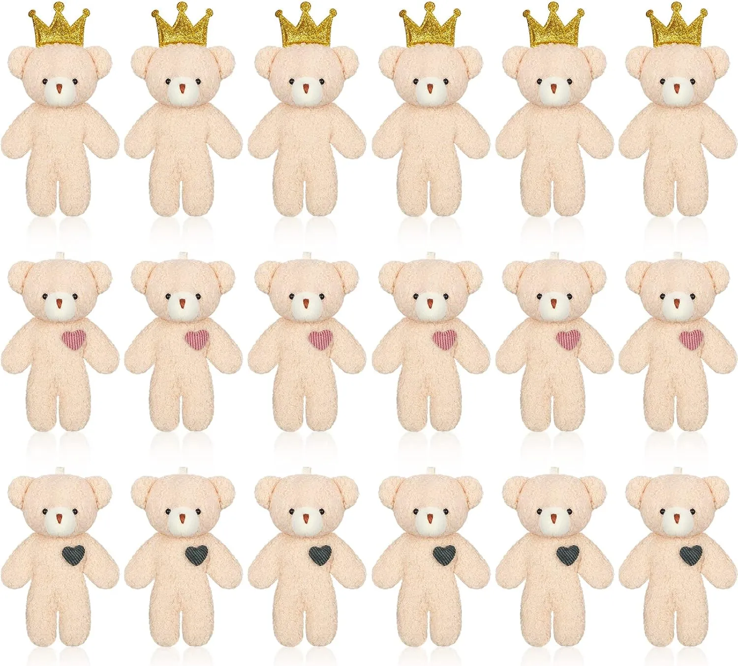 18 Pieces Mini Bear Toy 4.7 Inch Stuffed Jointed Bear Soft Tiny Doll for DIY Keychain Birthday Wedding Xmas Decorations Party Favor(Mixed Style)