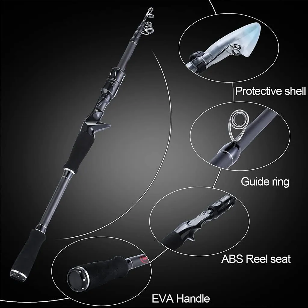1.8M 2.1M Carbon Rod Telescopic Rod/Casting Rod Fishing Tackle Rod Travel Rod Fishing