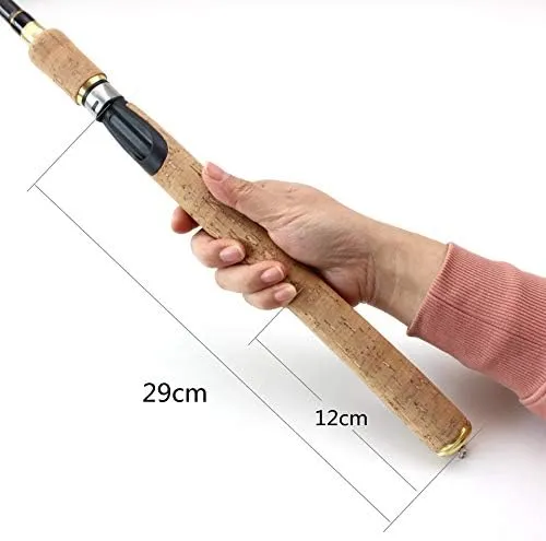 1.8m-2.7m Spinning Rods Wooden Handle Carbon Fishing Rod Bass Fishing Tackle Lure Rods Telescopic Fishing Pole