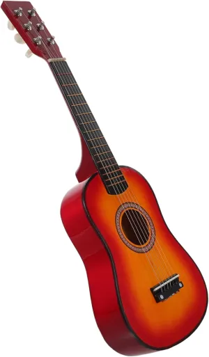 1pc Folk Acoustic Guitar Toy for Boys and Girls Beginner Musical Instrument Crisp Sound Lightweight Design Hearing and Music Talent Sunset Color
