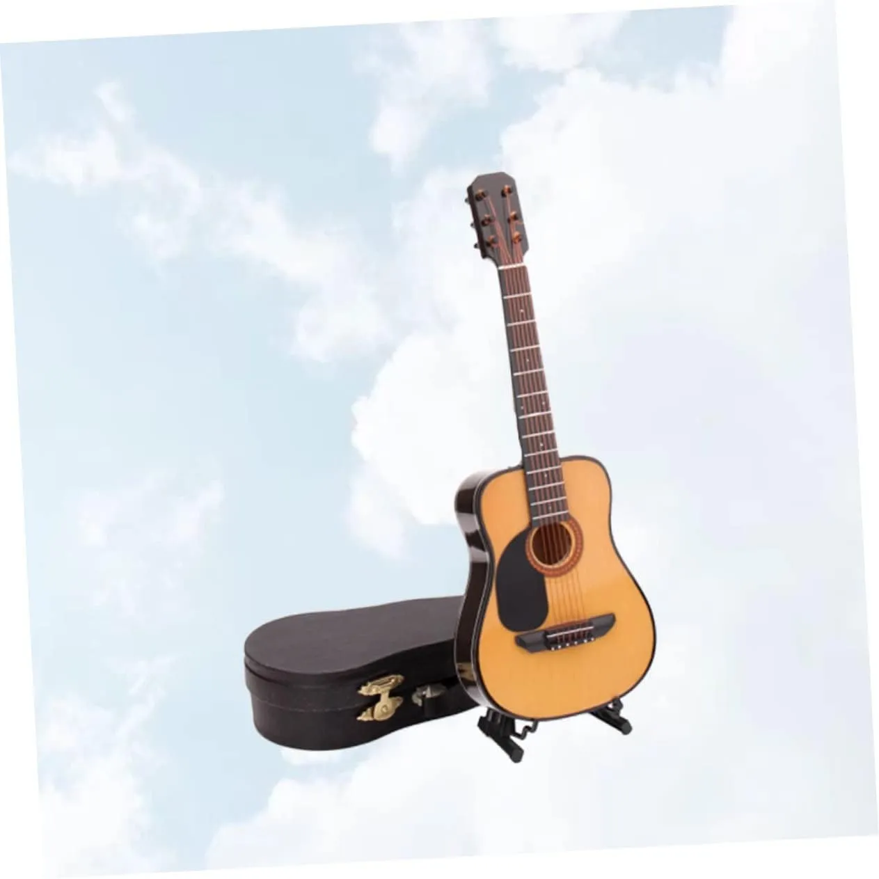 1pc Mini Guitar Model Ornament Mini Acoustic Guitar Prop Small Decor for Household Decoration Birthday Present