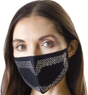2 Pack Jessica McClintock Face Masks | 1 Solid Black 1 Rhinestone |