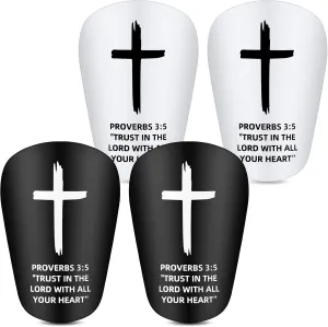 2 Pairs Mini Soccer Shin Guards Christian Faith 3.15 x 1.97 Inches Cross Small Shin Guards with Bible Verse Religious Soccer Football Pads for Kids Youth Adult