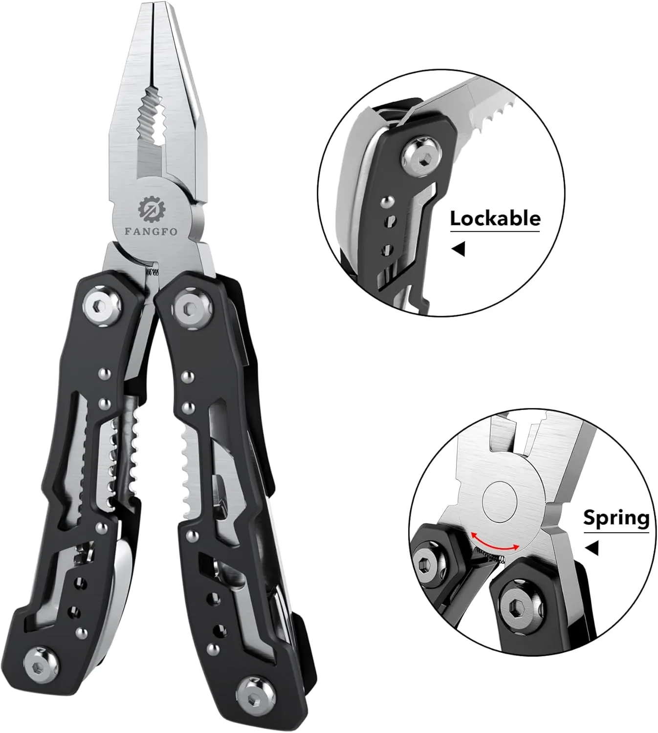 2 Pcs 14-In-1 multi tool pocket knife, Multi tool with Safety Locking- Stainless Steel,