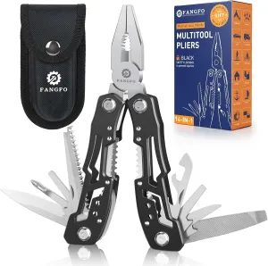 2 Pcs 14-In-1 multi tool pocket knife, Multi tool with Safety Locking- Stainless Steel,