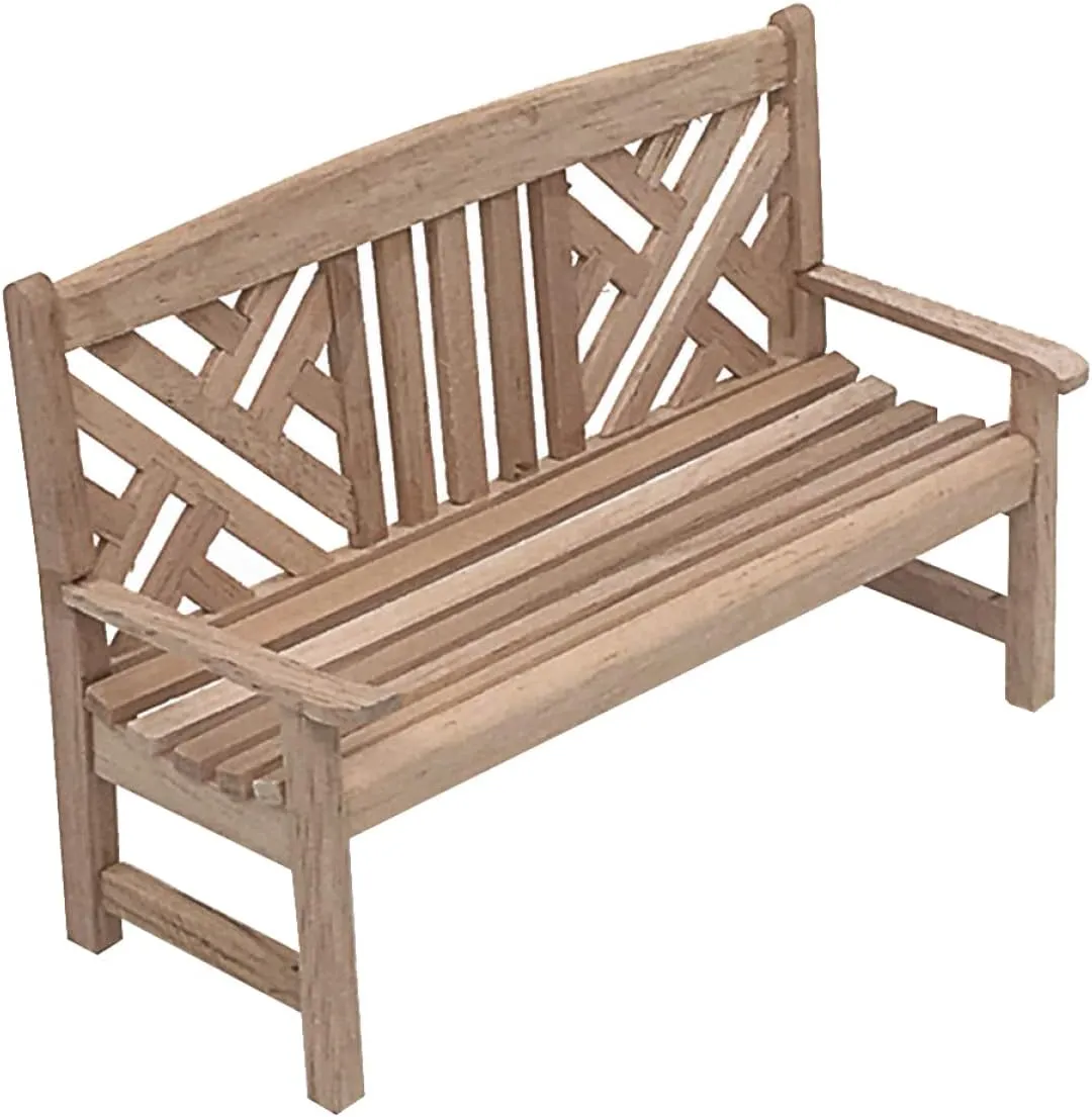 2 pcs Artificial Park Craft Miniature Village Desktop for Unpainted Toy Scene Home / Scale Props Patio Benches Chair Mini Decorations Model Wooden House Landscape Furniture
