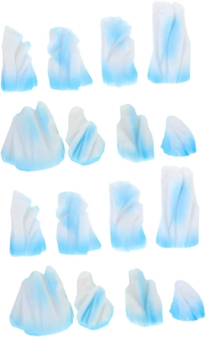 2 Sets Miniature Floeberg Resin Ornaments of Tiny Iceberg Figurines for Dollhouse Garden and Aquarium Decor Craft for Micro Landscape Enhancement