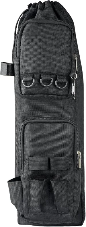 20-inch Drawstring Crossbody Fishing Storage Bag with Front Pockets Rod Holder Belt, Portable Fishing Tackle Carrier Box for Telescopic Rod, Adjustable Large Capacity Travel Fishing Accessory Case