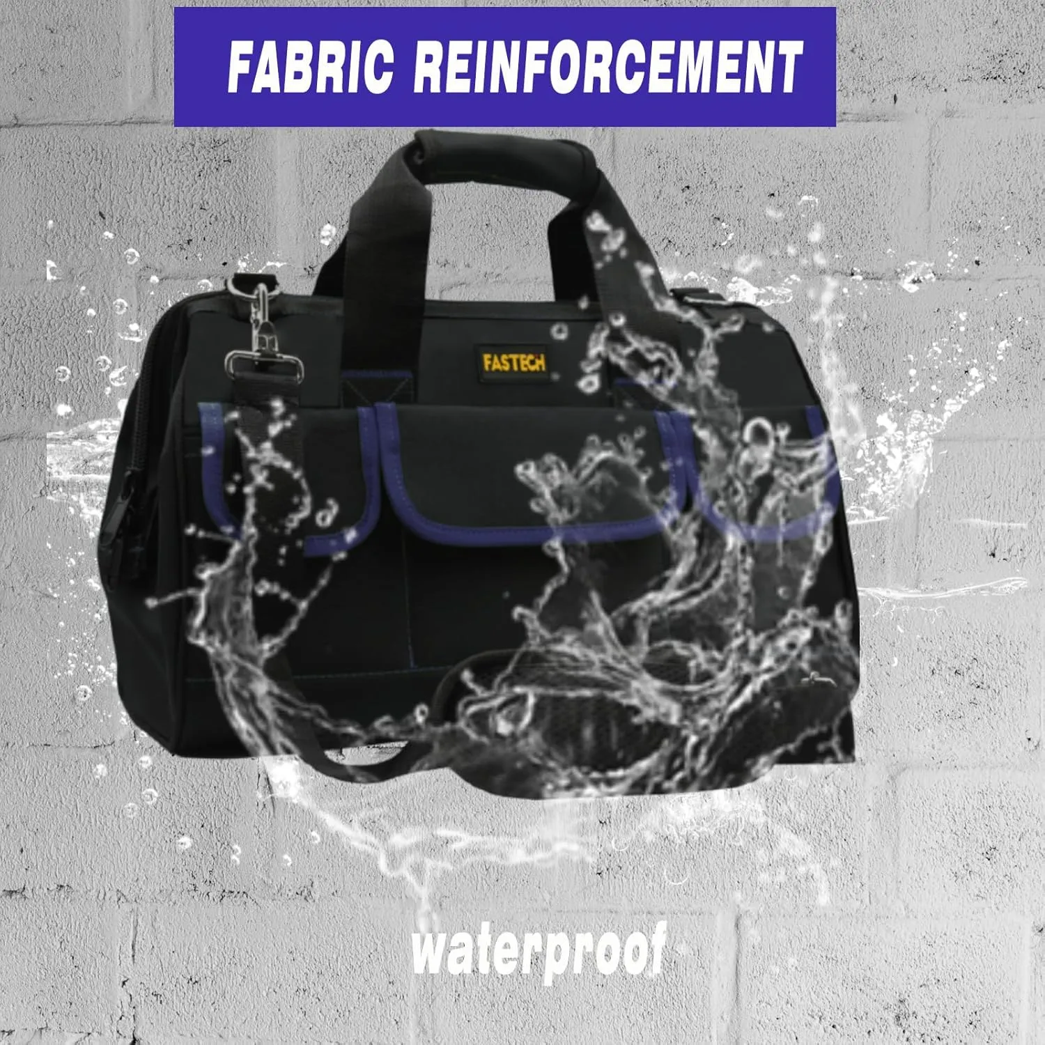 20 Inch Tool Bag, Waterproof Wide Mouth Tool Kit, Heavy Duty Tool Bag Organizer With Shoulder Straps, Tool Storage Package For Men/Women (20IN DarkBlue)