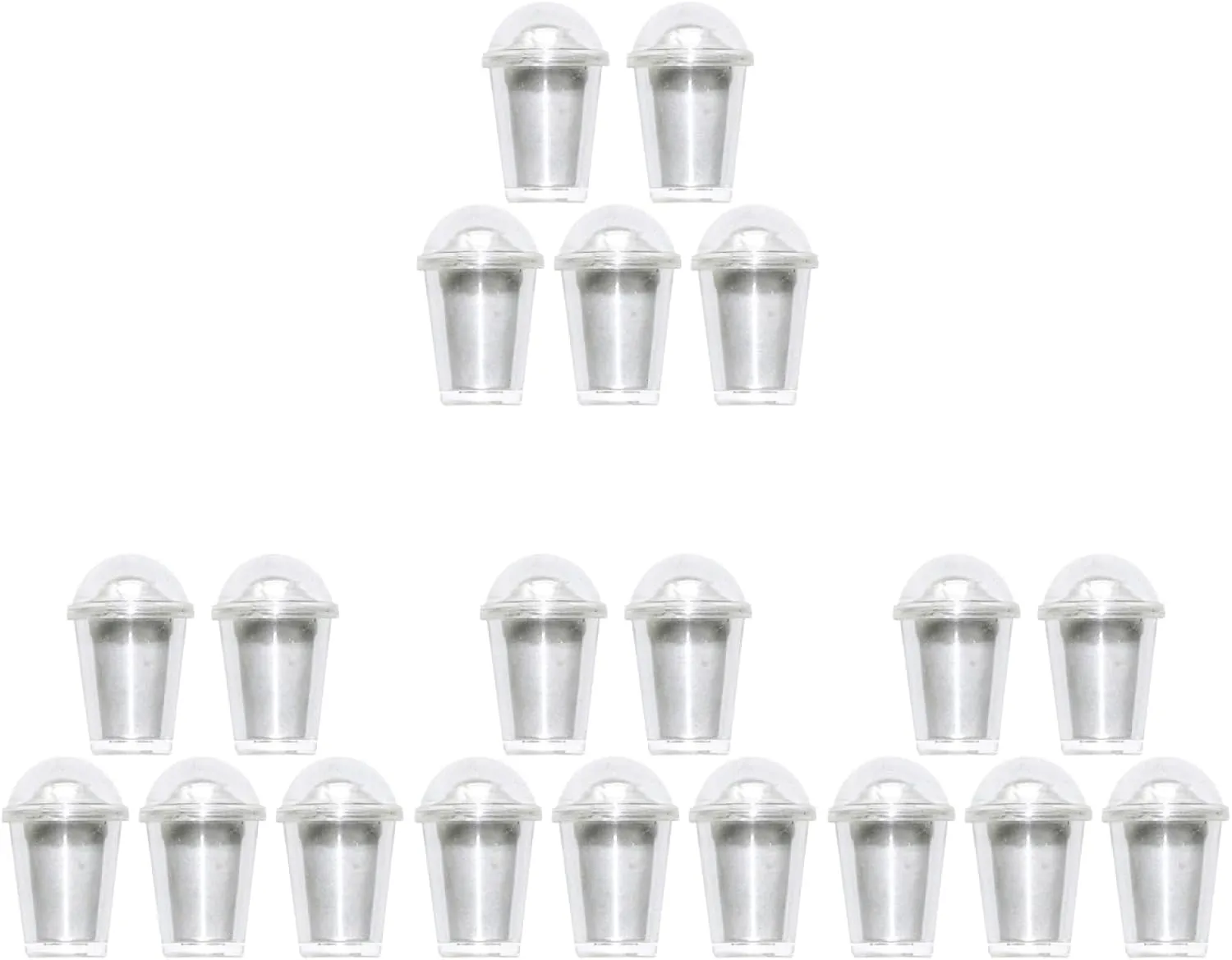 20 Sets Empty Mini Milk Tea Cup DIY Key Chain Pendant Miniature Cups for Crafts Miniture Decoration Bulk Tea Cups Micro Toys key Mini Toys for Dolls Thing Resin Charm re-usable, 2.1x1.4cm