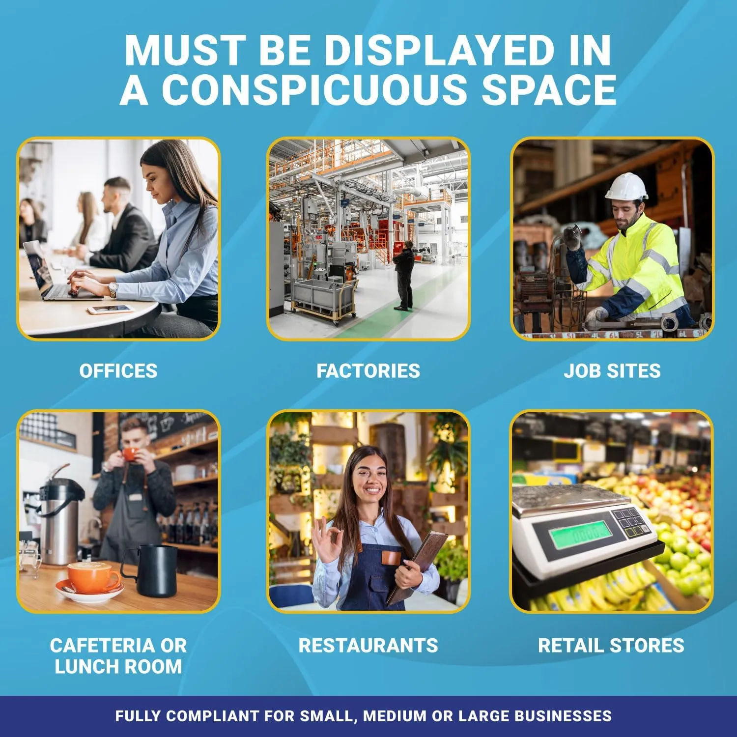 2025 Florida State and Federal Labor Law Poster - OSHA Workplace Compliant - Mandatory Regulations Posting for Employees - All in One Required Compliance Posting 16" x 40" Laminated (English)