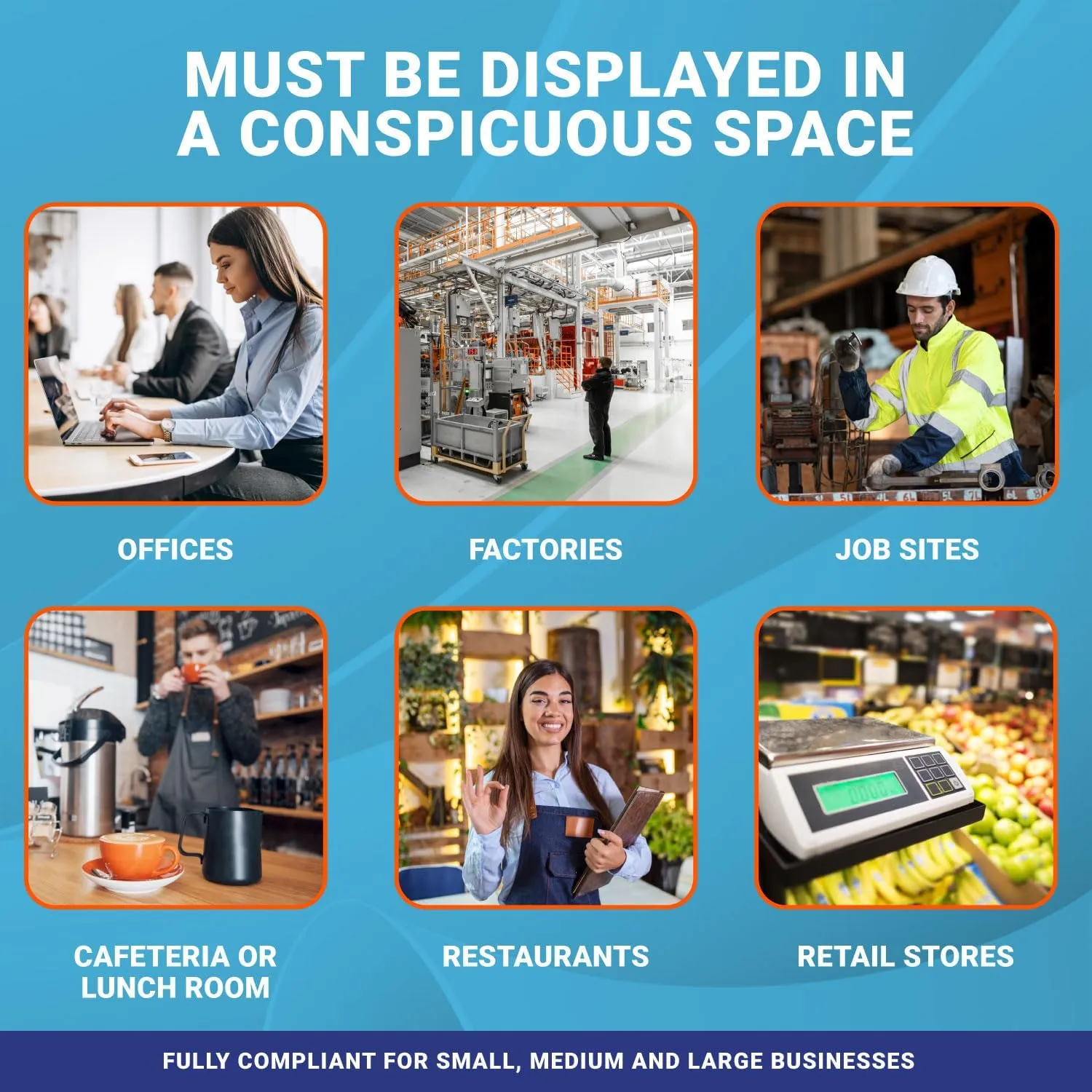 2025 Florida State and Federal Labor Law Poster - OSHA Workplace Compliant - Mandatory Regulations Posting for Employees - All in One Required Compliance Posting 16" x 40" Laminated (English)