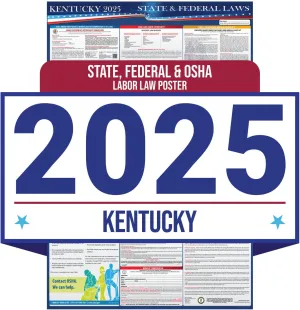 2025 Kentucky State and Federal Labor Law Poster - OSHA Workplace Compliant - Mandatory Regulations Posting for Employees - All in One Required Compliance Posting 16" x 40" - Laminated