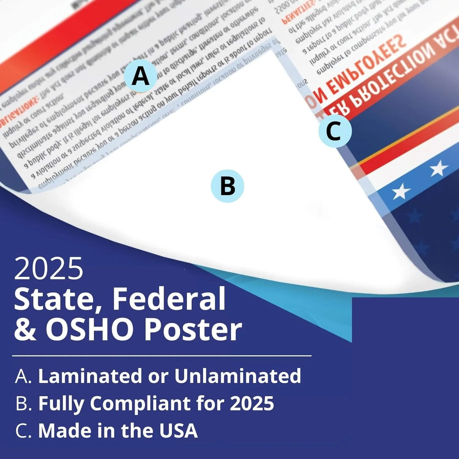 2025 Nevada NV State and Federal Labor Law Poster for Workplace Compliance, Laminated