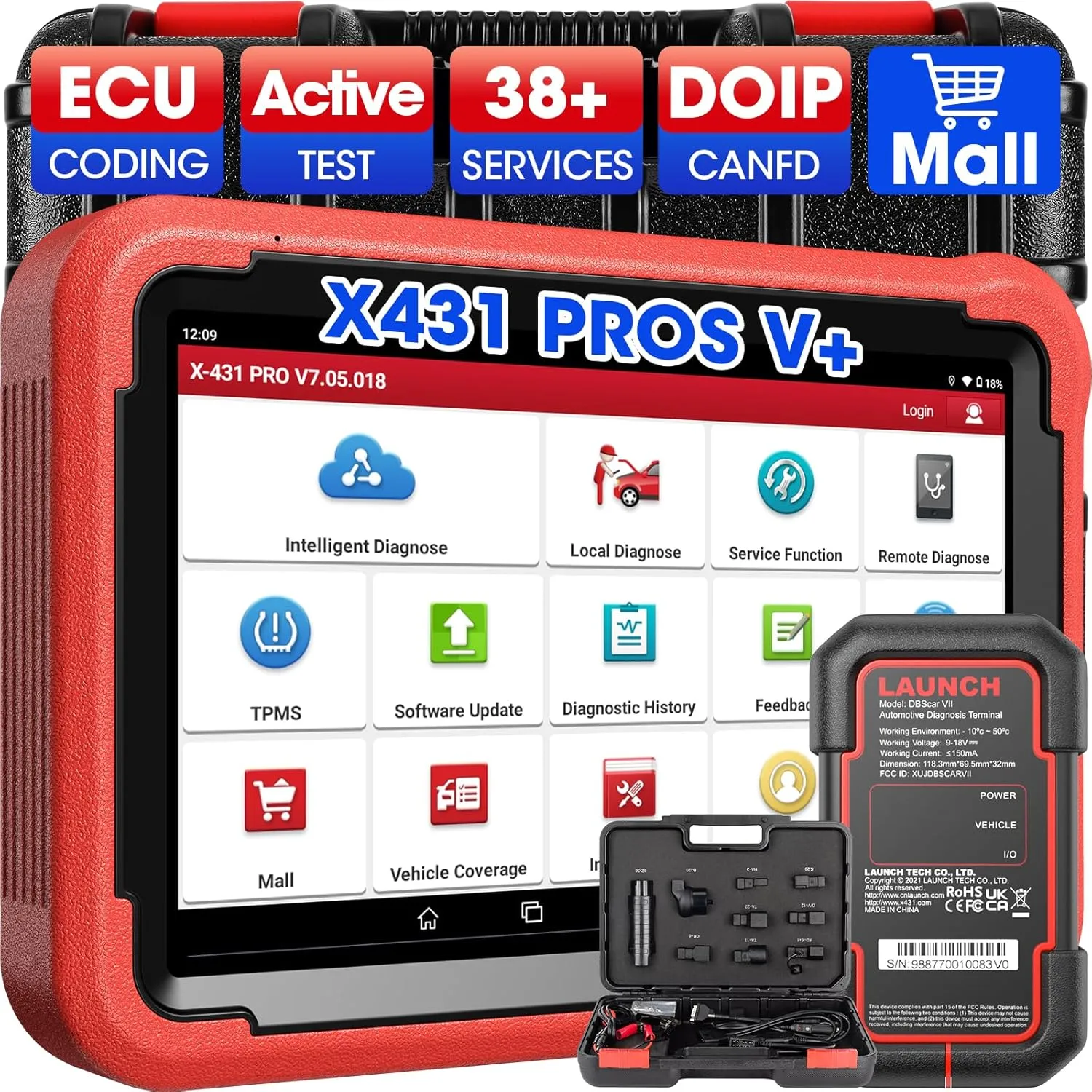 2025 NEW LAUNCH X431 PROS V  Elite Bidirectional Scan Tool (Same as X431 V ), Free Update, ECU Online Coding, CANFD&DOIP, FCA AutoAuth, V.A.G Guide, 38  Reset for All Cars, OEM Full System Car Scanner