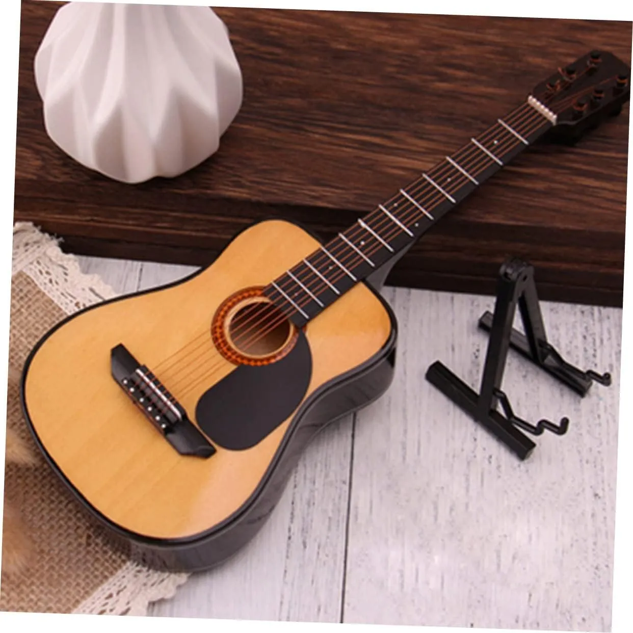 20cm Long Mini Guitar Model Guitar Decor Musical Instrument for Boys and Girls Household Decoration
