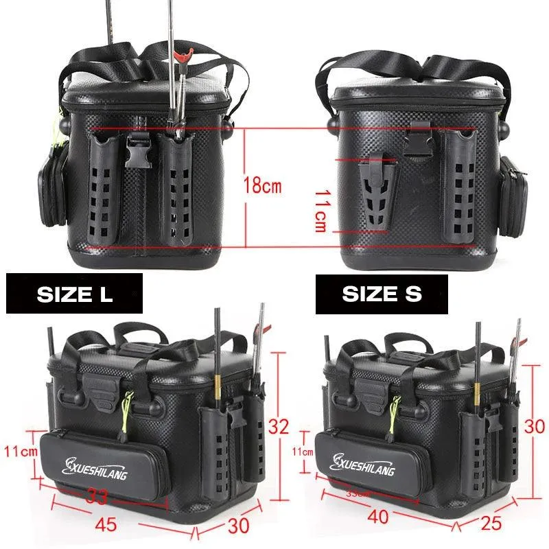20L/28L/40L Multifunction EVA Fishing Tackle Bag Fishing Bucket Live Fish Box Outdoor Fishing Backpack with Rod Holder