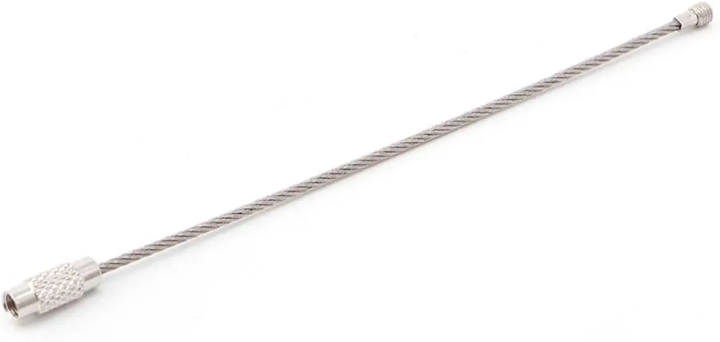 20PCS Outdoor Hiking Screw Lock Stainless Steel Key Ring Chain Wire Rope Cable