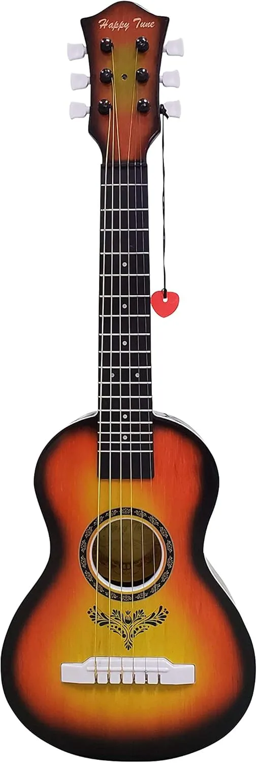23" Acoustic Guitar, Kids 6 String Toy Guitar - Realistic Steel Strings - Beginner Practice First Musical Instrument for Children, Toddlers (Amber Sunburst)