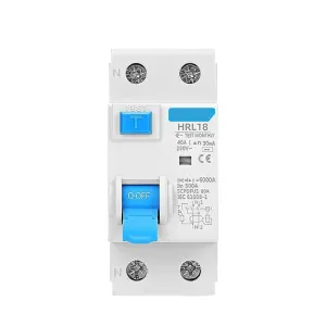 2P Electromagnetic Residual Current Circuit Breaker 10/30/100/300mA Type AC RCCB RCD ELCB Differential Breaker Safety Switch for(300mA,6A)