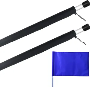 2Pcs Color Guard Flag Protector Sleeve for 6 Foot, Tear and Abrasion Resistant Color Guard Flag Storage Bag(Black)