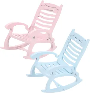 2pcs Miniature Rocking Chair Dollhouse Furniture Models for Mini House Decoration Cute Chairs for Desktop Display and Landscaping