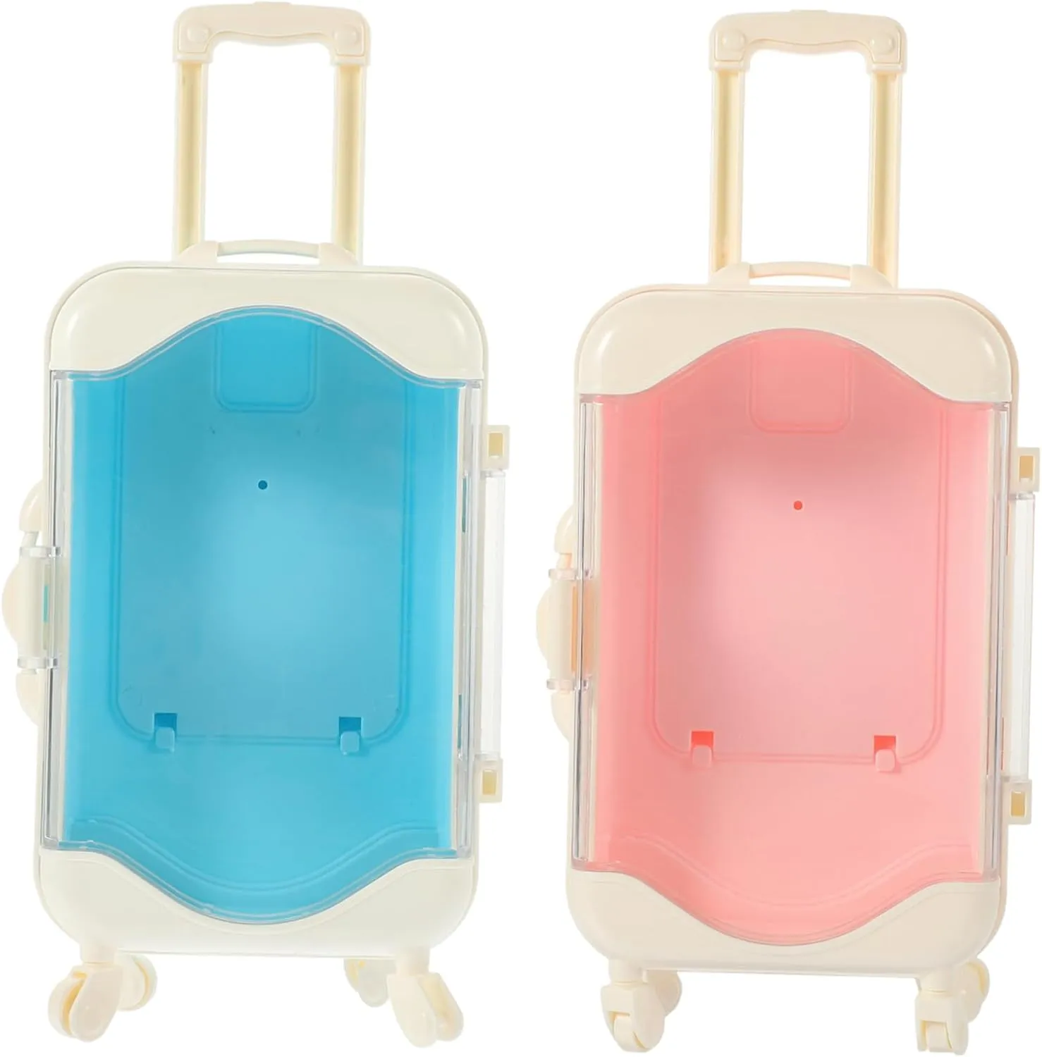 2pcs Miniature Suitcase Doll Accessory Compact Storage Holder for Playhouse for Girl Birthday Present Design