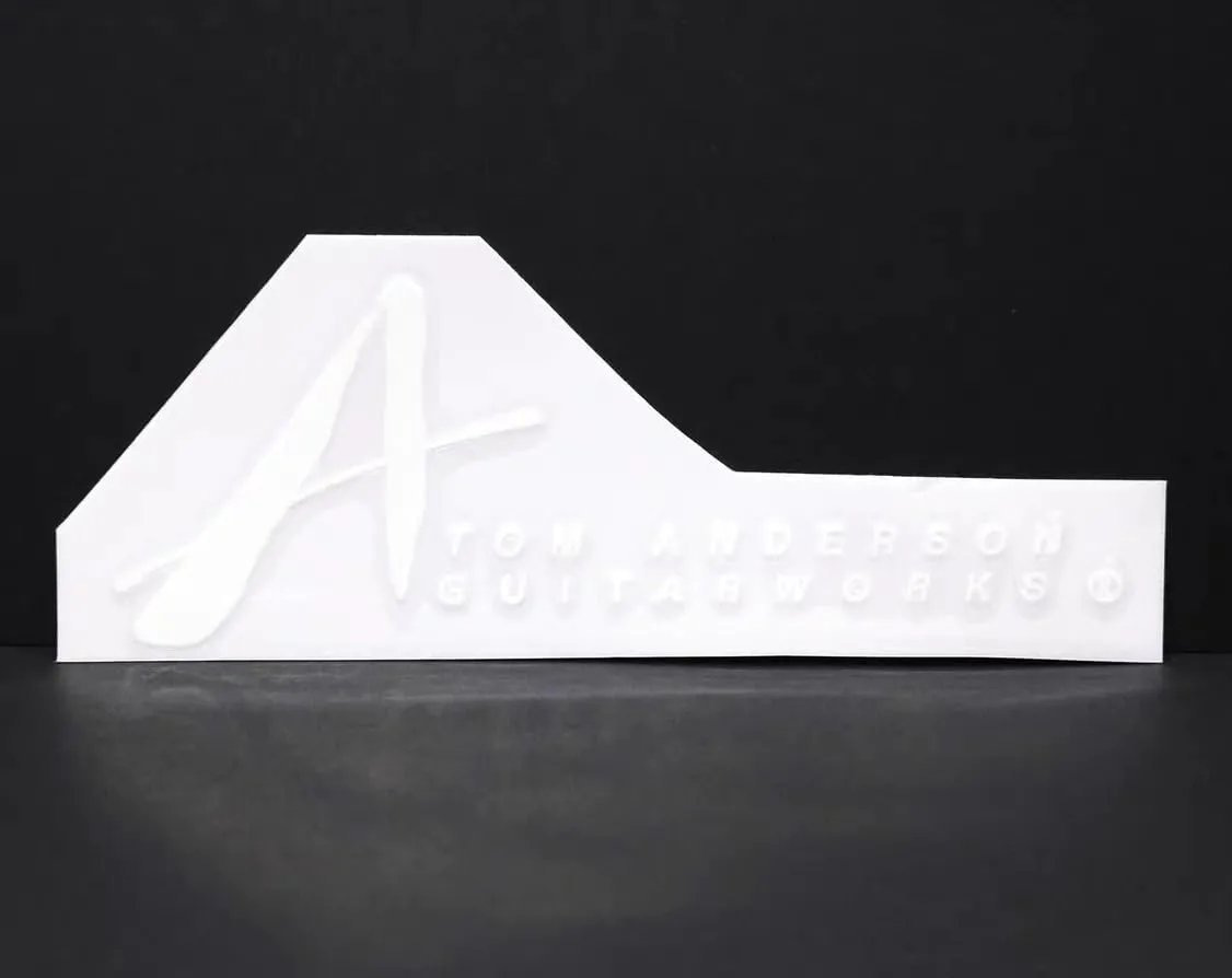 2PCS Suitable For Tom Anderson Style Logo Stickers - DIY Electric Guitar Headstock Decals(White)