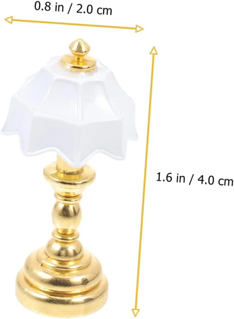 2sets Cute Miniature Lamp for Doll House Decorative Mini Desk Light Model for Boys and Girls' Room Decor 4pcs*2