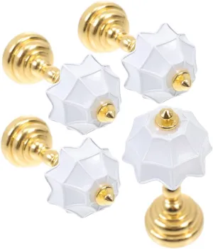 2sets Cute Miniature Lamp for Doll House Decorative Mini Desk Light Model for Boys and Girls' Room Decor 4pcs*2