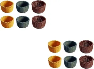 2sets Mini Basket Model Creative Storage Ornament for Mini House Doll House Accessories 6pcs*2
