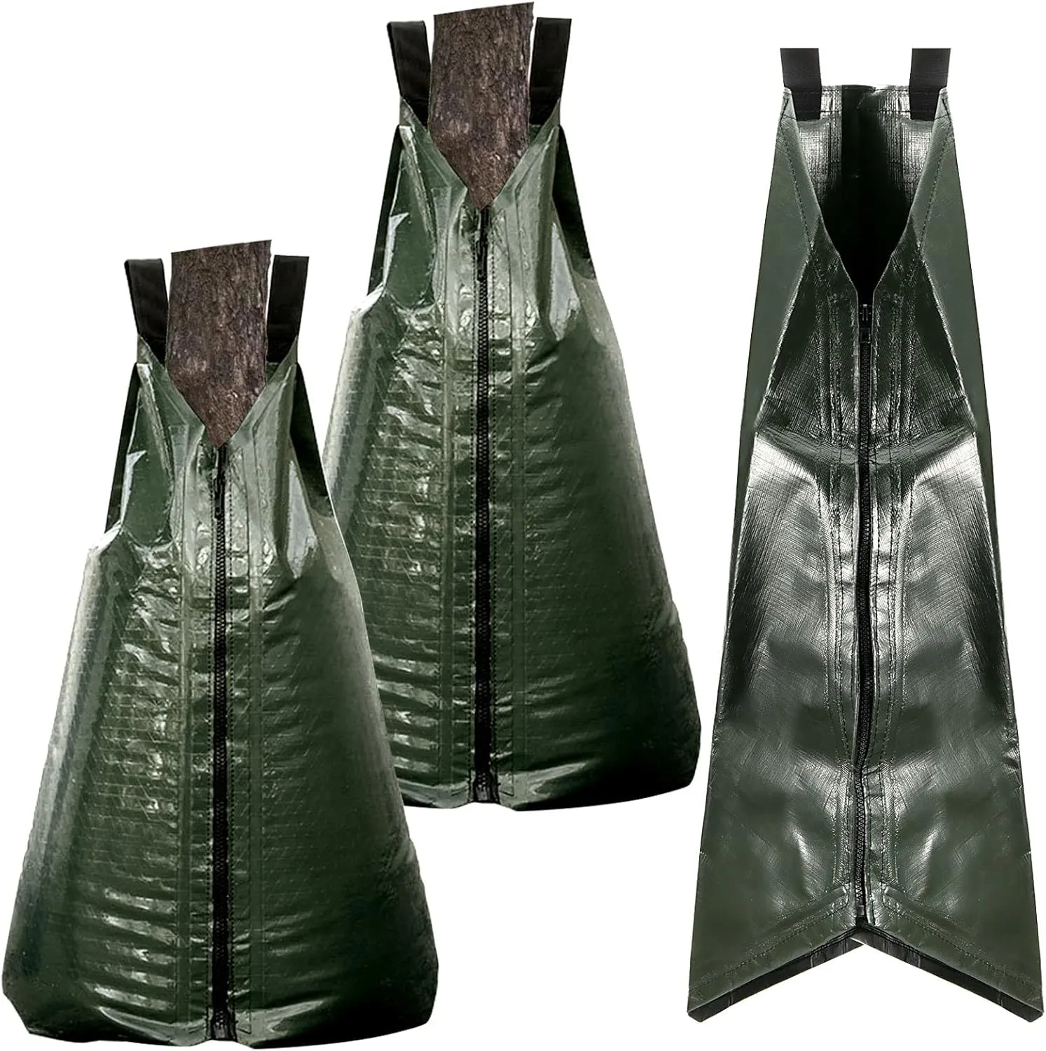 3 Pack 20 Gallon Tree Watering Bag, PVC Tree Drip Irrigation Bags with Zipper, Adjustable Slow Release Watering Bag for Newly Planted or Established Trees