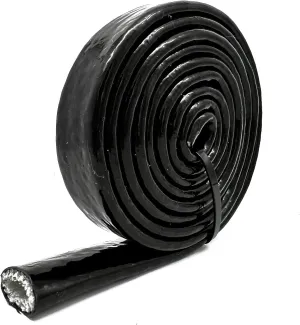 3/8 ID Silicone Coated Fiberglass Heat Shielded Sleeve Fire Thermo Armor for Hose Lines & Electrical Wiring, Black, 3 Feet