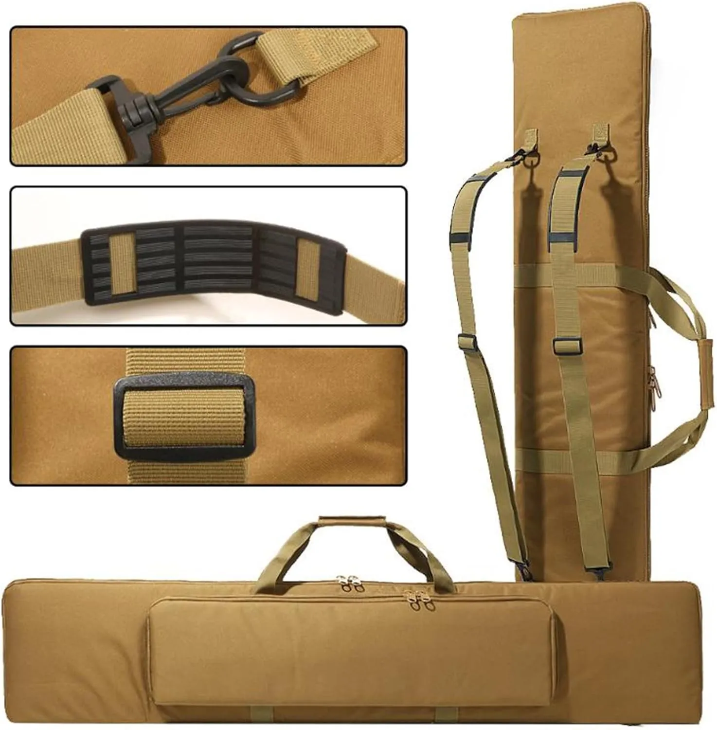 39" 47" Soft Rifle Bag, Portable Long Rifle Bag, Lockable Shotgun Case with Backpack Straps, for Shooting Hunting Carrying