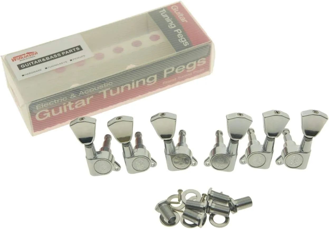 3L3R Chrome E-Z Post Guitar Tuners EZ Post Guitar Tuning Keys Pegs Machine Heads with Tulip Button for Les Paul or Acoustic Guitar