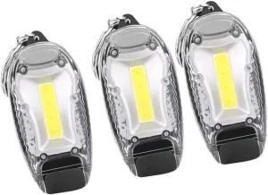 3Pcs Portable Mini Keychain Light Cob LED Keyring Torch Lamp Battery Included for Camping Hiking Fishing Easy to Carry Versatile Outdoor Lighting